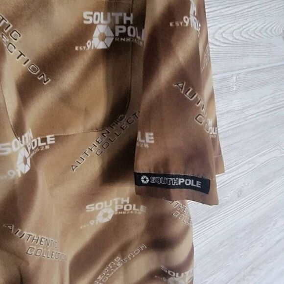 Vintage South Pole All Over Print Button Down Mens SZ XL Y2K Streetwear Rare! - Picture 2 of 5